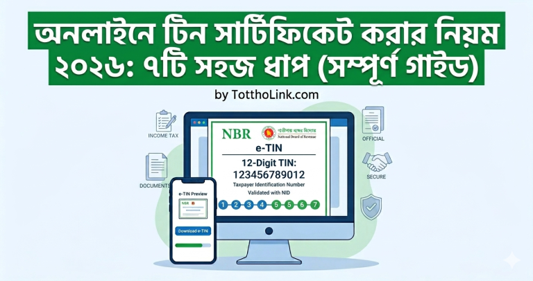 অনলাইনে টিন সার্টিফিকেট করার নিয়ম